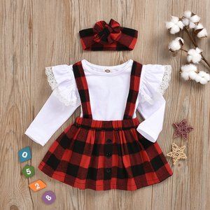 Little Girls Plaid Outfit